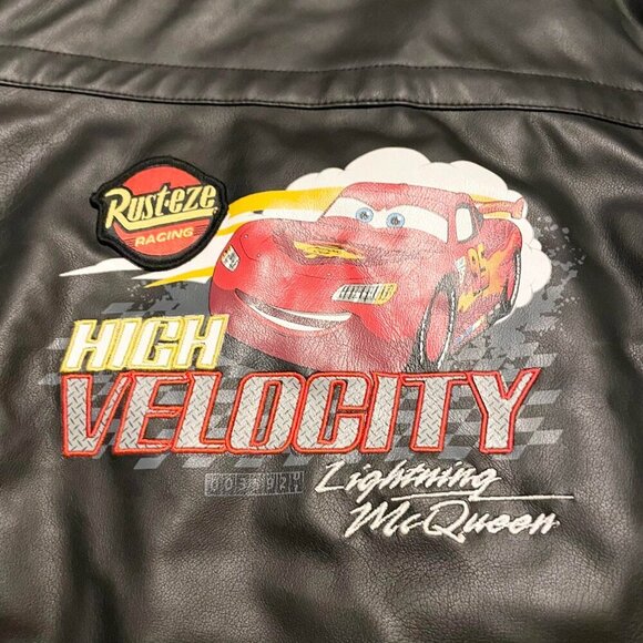 Disney Lightning McQueen Faux Leather Kids Boys Jacket Size Medium - Picture 15 of 16